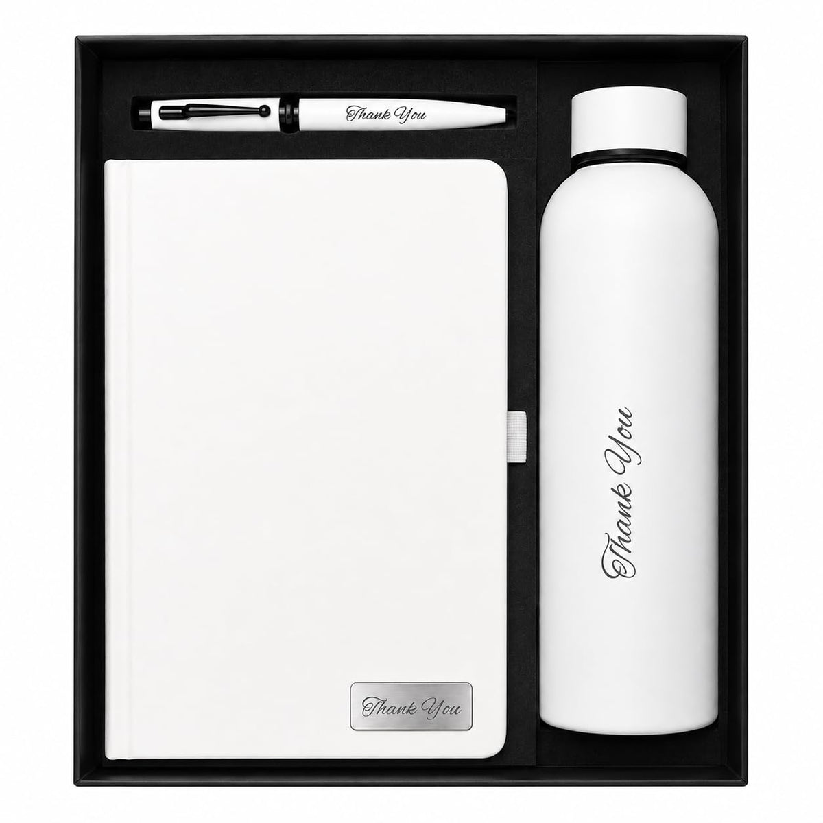 Personalized 3-in-1 Executive Gift Set with Custom Engraved Name –Stainless Steel Water Bottle, A5 Leatherette Diary & Metal Pen – Luxury Corporate Gifts for Teachers, Boss & Professionals , Joining kits or for Office gift sets