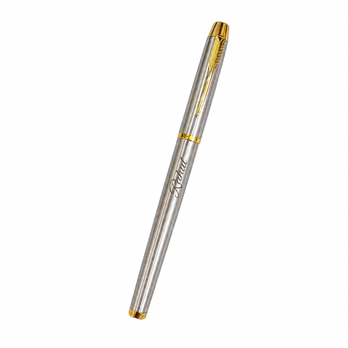 Personalized Stainless Steel Ballpoint Pen with Custom Name Laser Engraving, Gold Trim & Classic Arrow Clip – Luxury Metal Writing Pen, Ideal Gifts for Teachers, Boss, Doctors & Professionals