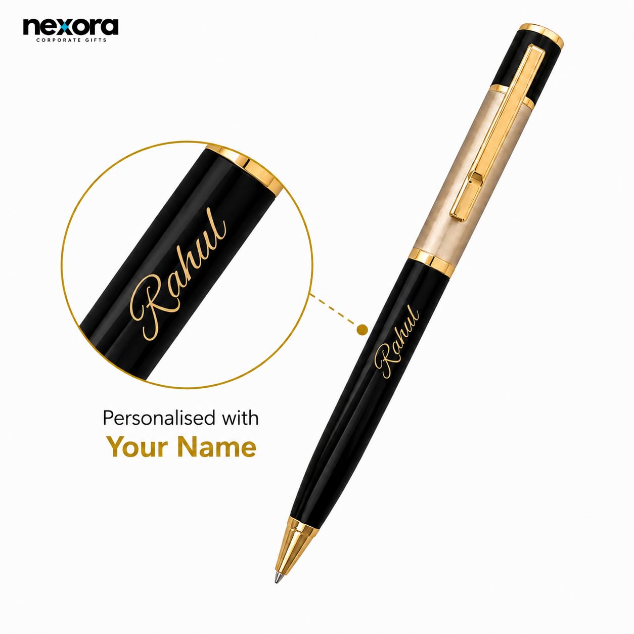 Personalized Metal Ball Pen with Custom Name Engraving, Smooth Blue Ink – Thoughtful Gifts for Teachers, Executives and Colleagues