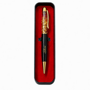 Personalized Gold Flake Ball Pen| Luxury Metal Ball Pen with Gold Flake Design, Custom Engraving, Smooth Writing, Premium Gift Box Included