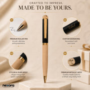 Personalized Roller Ball Pen for Men & Women, Premium Black & Gold Metal Pen with Custom Name Engraving, Elegant Gift Pen for Corporate Gifting, Birthday & Special Occasions