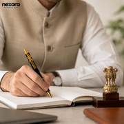 Customised Pen, Metal Body Ashoka Logo with Name Engraved, Personalized Pen Gift, Gift (Black)