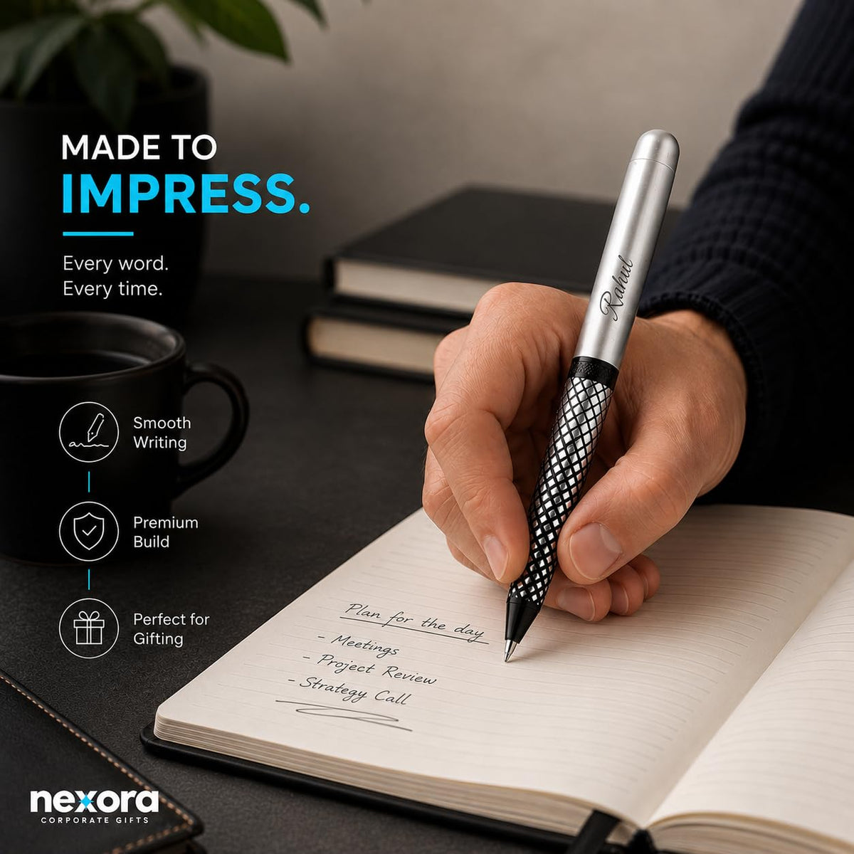 Personalized Premium Metal Roller Ball Pen with Magnetic Cap | Custom Name Engraved Pen | Smooth Writing Metal Pen for Men & Women | Corporate, Office & Gifting