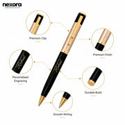 Personalized Metal Ball Pen with Custom Name Engraving, Smooth Blue Ink – Thoughtful Gifts for Teachers, Executives and Colleagues