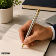 Personalized Stainless Steel Ballpoint Pen with Custom Name Laser Engraving, Gold Trim & Classic Arrow Clip – Luxury Metal Writing Pen, Ideal Gifts for Teachers, Boss, Doctors & Professionals
