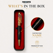 Personalized Gold Flake Ball Pen| Luxury Metal Ball Pen with Gold Flake Design, Custom Engraving, Smooth Writing, Premium Gift Box Included