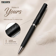 Personalized Metal Ball Pen with Name Engraving | Premium Executive Pen for Men & Women | Smooth Writing Pen | Corporate & Personal Gifting (Silver Tri)