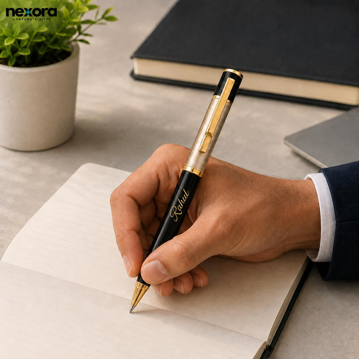 Personalized Metal Ball Pen with Custom Name Engraving, Smooth Blue Ink – Thoughtful Gifts for Teachers, Executives and Colleagues
