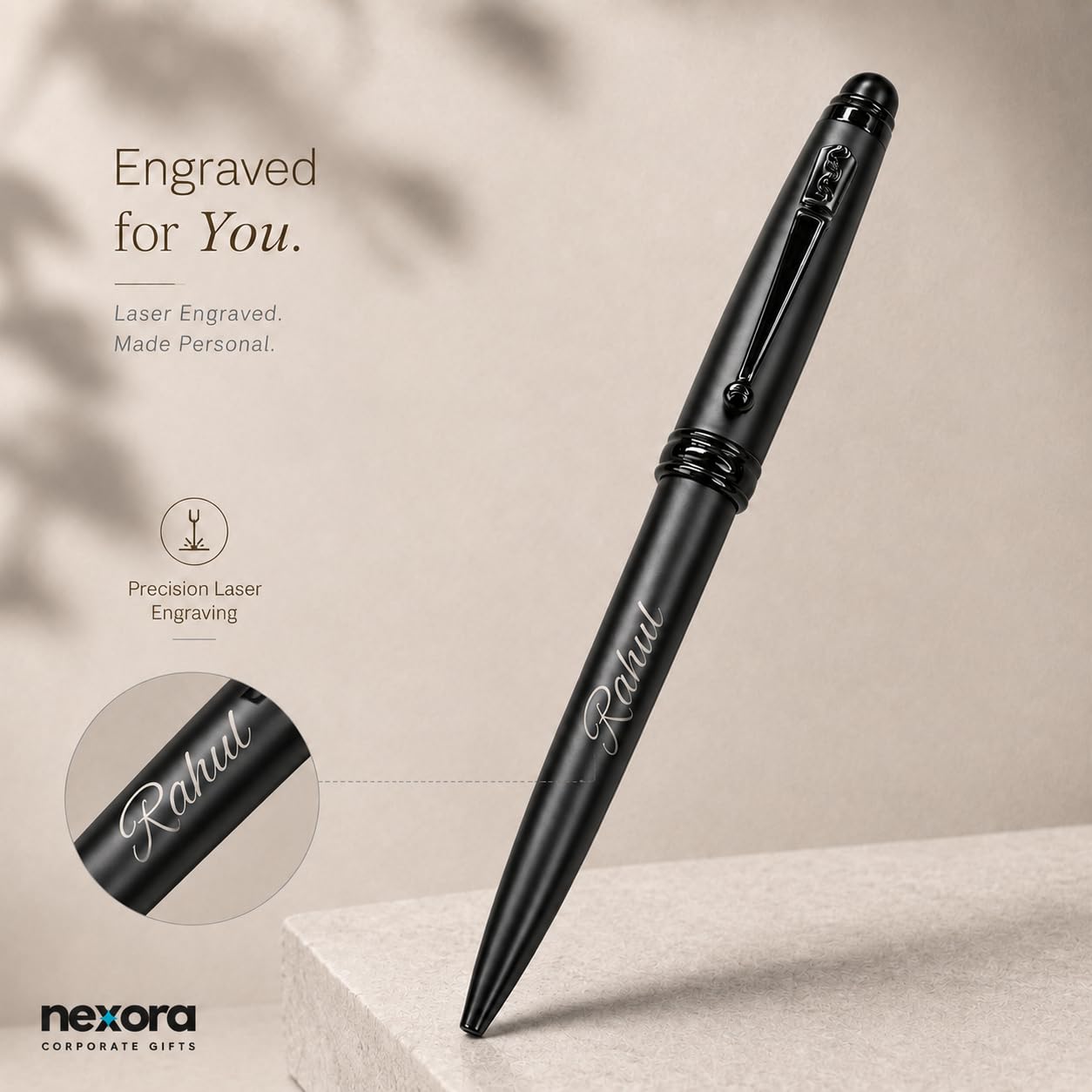 Personalized Metal Stylus Ballpoint Pen | Custom Name Engraved 2-in-1 Touchscreen Stylus Pen | Premium Smooth Writing Pen for Office, Corporate Gifting, Students & Professionals (Black)