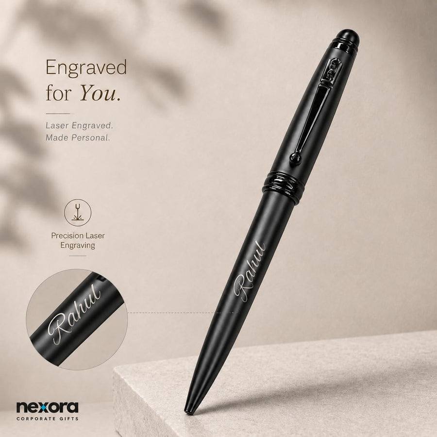 Personalized Metal Stylus Ballpoint Pen - Black