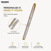Personalized Stainless Steel Ballpoint Pen with Custom Name Laser Engraving, Gold Trim & Classic Arrow Clip – Luxury Metal Writing Pen, Ideal Gifts for Teachers, Boss, Doctors & Professionals