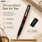 Personalized Advocate Pen with Custom Name Engraving | Matte Black & Red Metal Pen with Advocate Logo | Premium Gift Box Set for Lawyers, Judges, Law Students & Corporate Gifting (Silver)