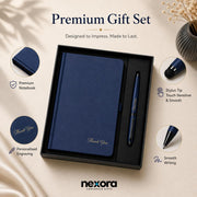 Customized Navy Blue Journal and Pen Combo Set in Presentation Box – Gold Inscription Personalized Name & Thank You Notebook – Thoughtful Gifts for Teachers, Farewell, Employee Appreciation & Milestone Gifting