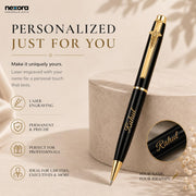 Personalized Doctor Pen with Custom Name Engraving | Premium Medical Caduceus Symbol Clip | Metal Ballpoint Pen in Gift Box | Ideal Gift for Doctors, Surgeons, Nurses, & Medical Students (Gold)