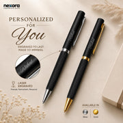 Personalized Metal Ball Pen with Name Engraving | Premium Executive Pen for Men & Women | Smooth Writing Pen | Corporate & Personal Gifting (Silver Tri)