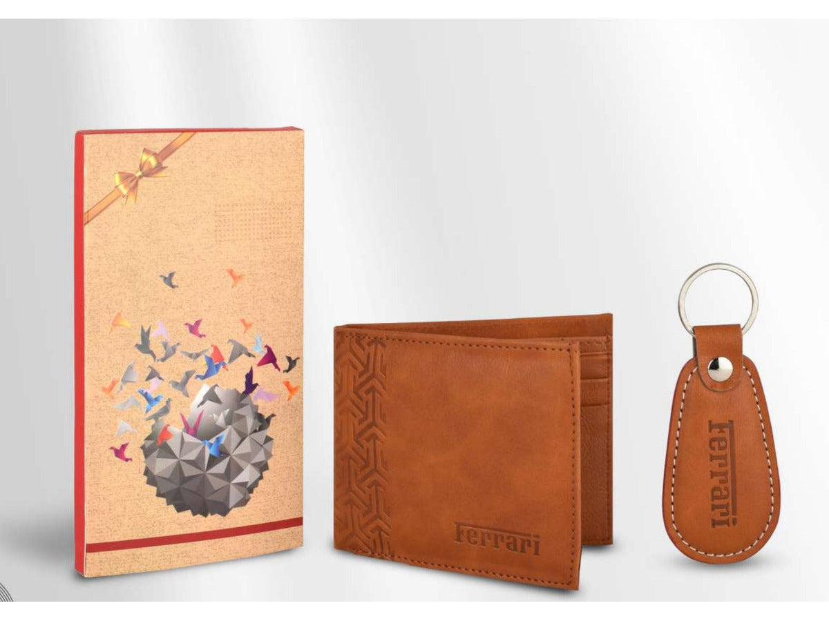 Ferrari Wallet And Keychain Set  - NX-42